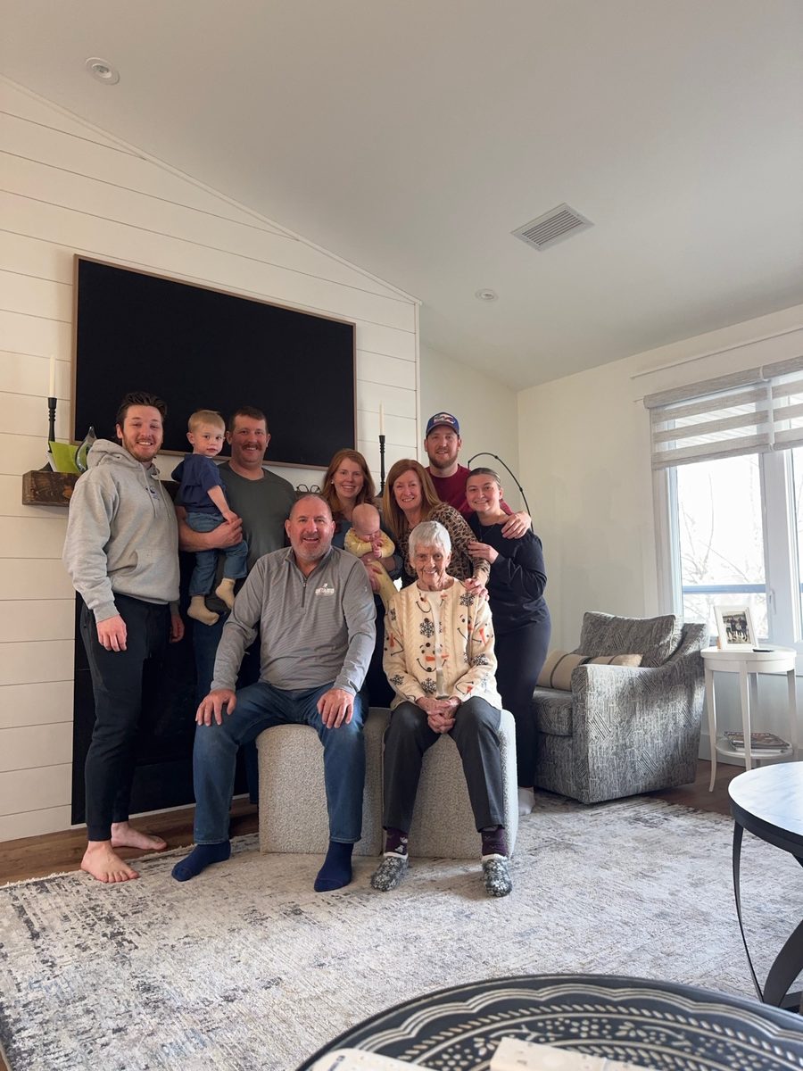 Bill Steele with his family at home